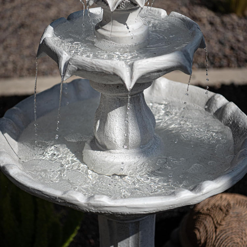 Xbrand 44" H 2-Tier Solar Outdoor Water Fountain with Auto-Shut Off Pump...