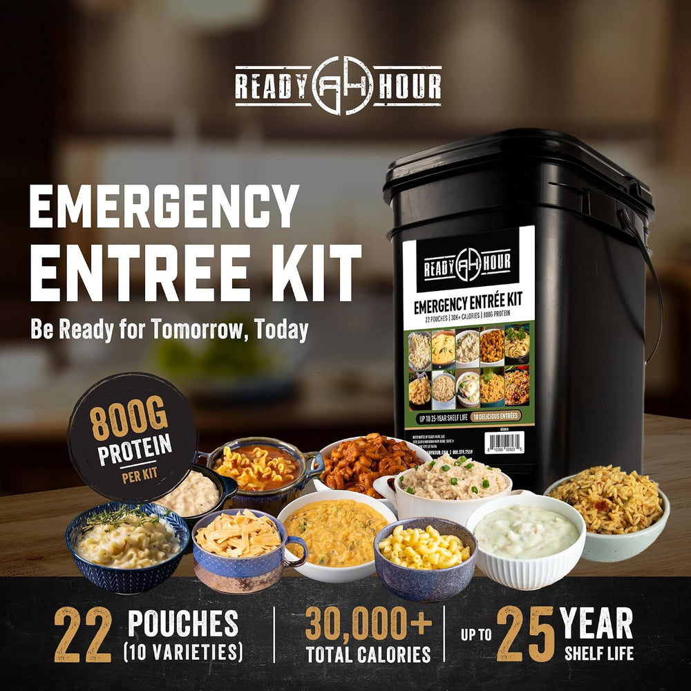 Ready Hour 120 Serving Entree Bucket-Freeze Dried Emergency Food Supply-Survi...