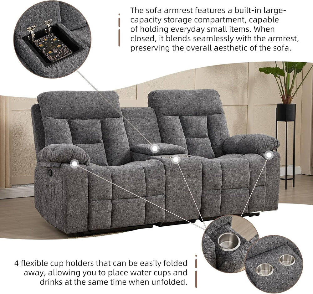 CANMOV Reclining Sofa Set, 3 Pieces Recliner Sofa Set, Power Lift Recliner Ch...