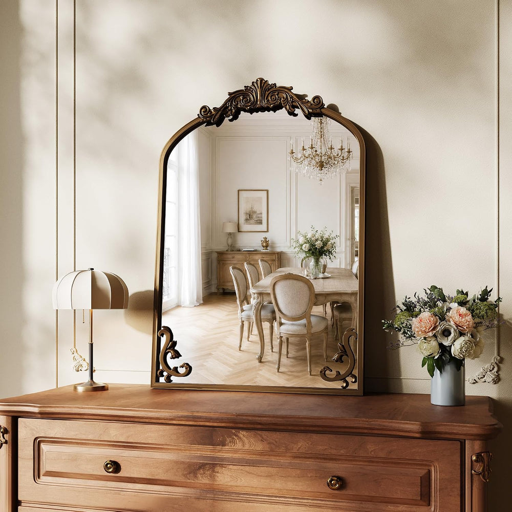 Koonmi Vintage Wall Mirror, 30“x22” Arched Antique Mirror