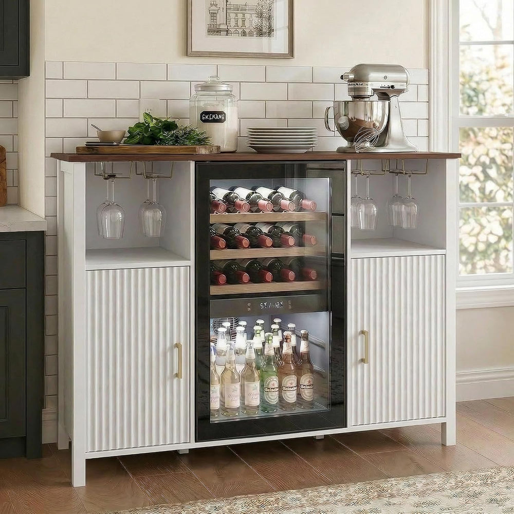 EAG 53" Large Coffee Bar Cabinet with Fridge Space & Power Outlets, ...