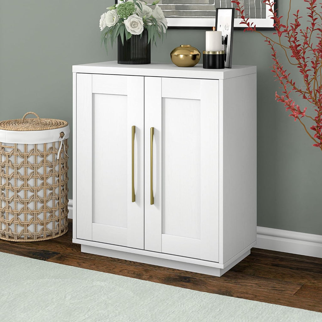 Henn&Hart 28" Accent Cabinet, Sideboard Buffet, Cloud White