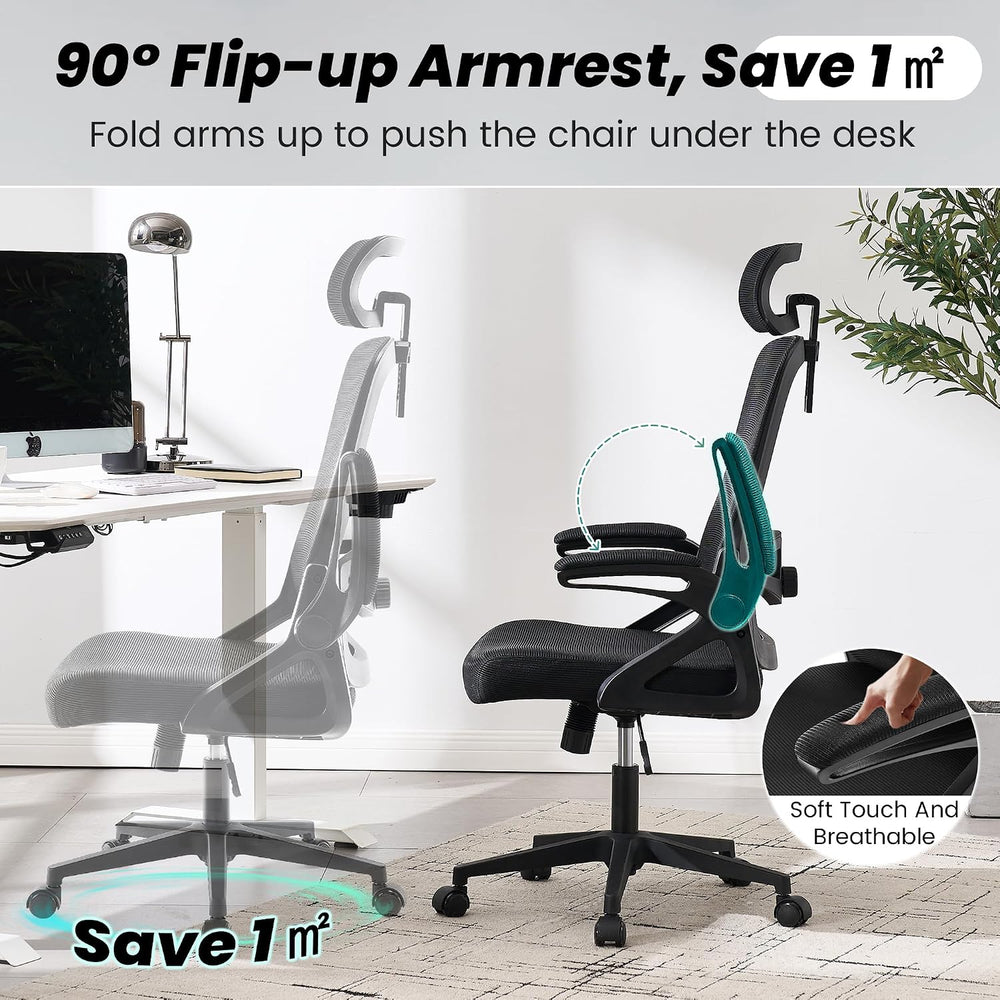Fizzin Office Chair Mesh Computer Chairs with Adjustable Lumbar Support