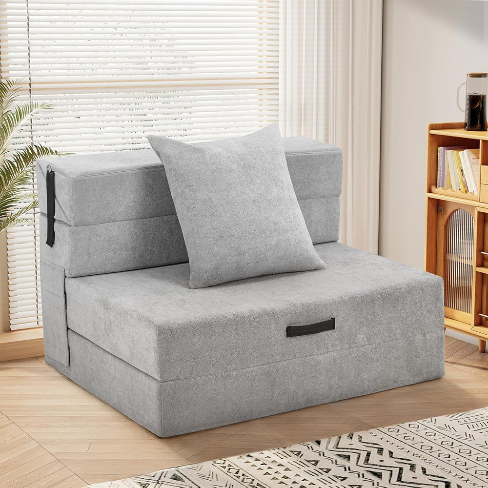 Convertible Sofa Bed 4 in 1 Folding Sleeper Chair, High Density Sponge Floor ...