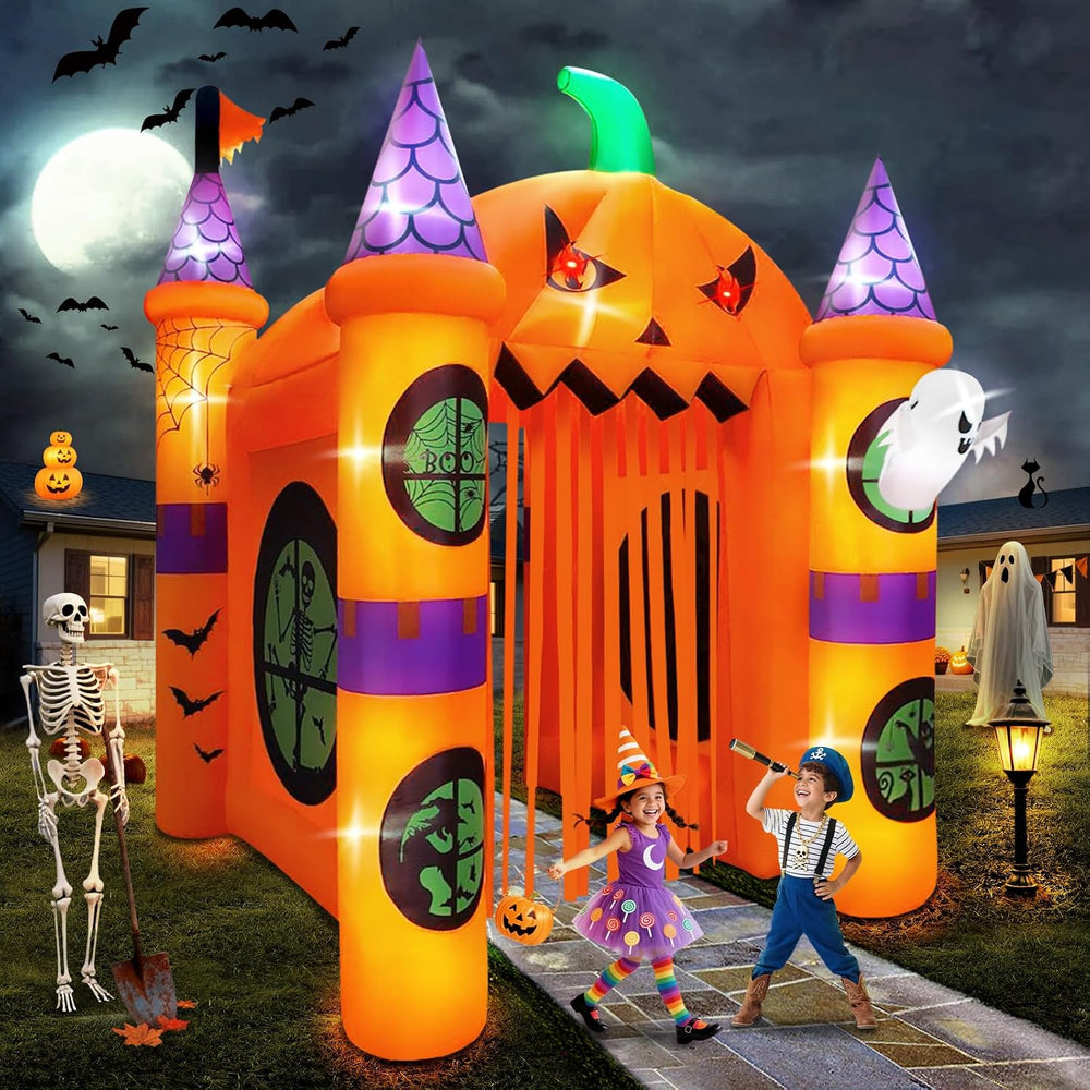 Kalolary 12FT Halloween Inflatables Archway Giant Pumpkin Arch Inflatable