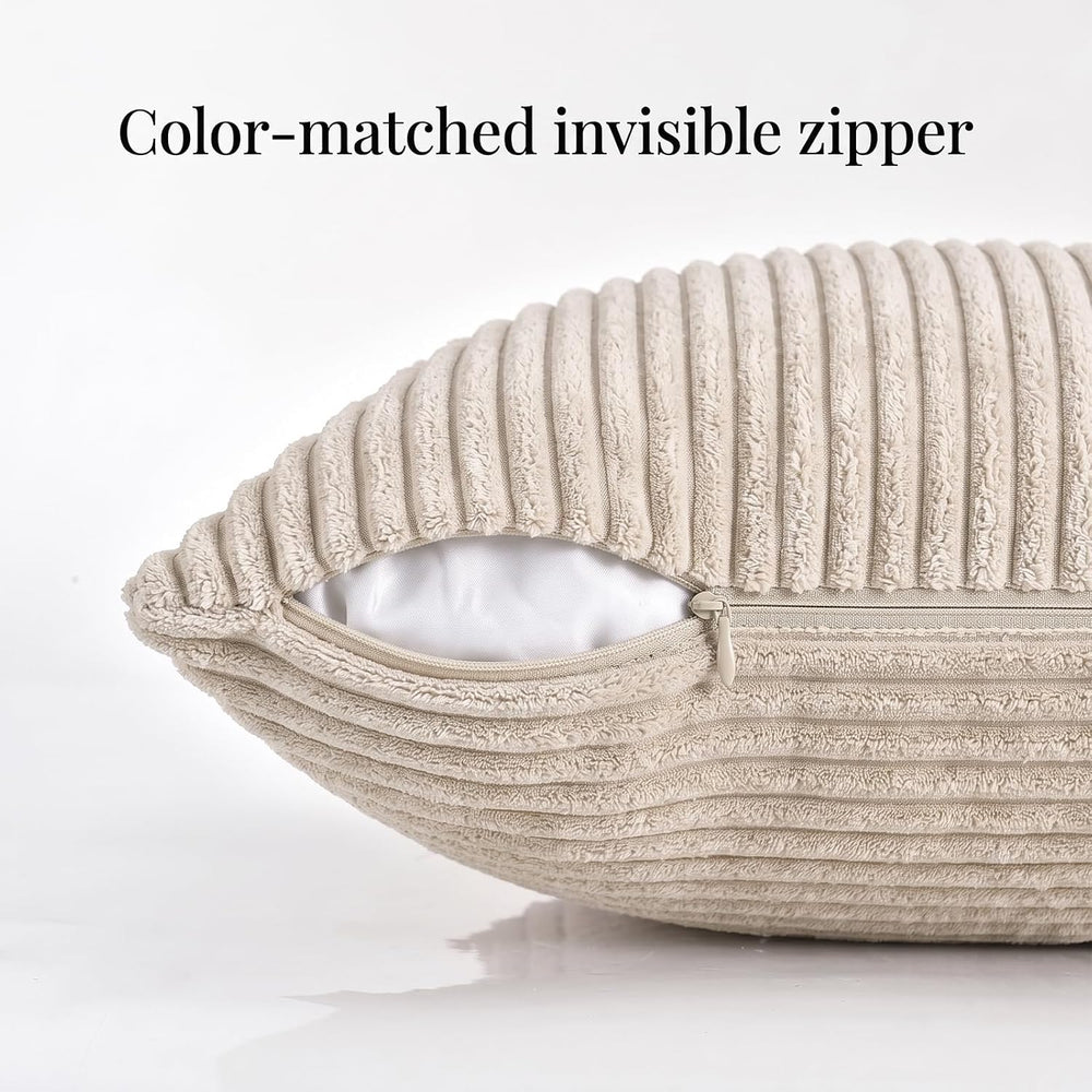 Fancy Homi Set of 2 Tan Boho Long Lumbar Body Decorative Throw Pillow Cover 1...