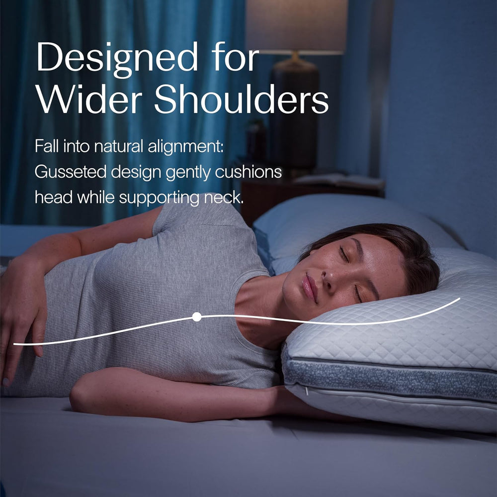 DreamyBlue Gusseted Sapphire Pillow, Shredded Memory Foam, King