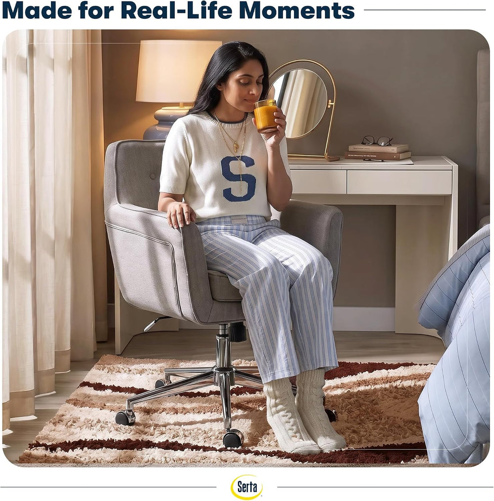 Serta Ashland Home Office Desk Chair with Button Tufted Mid-Back, Memory Foam...