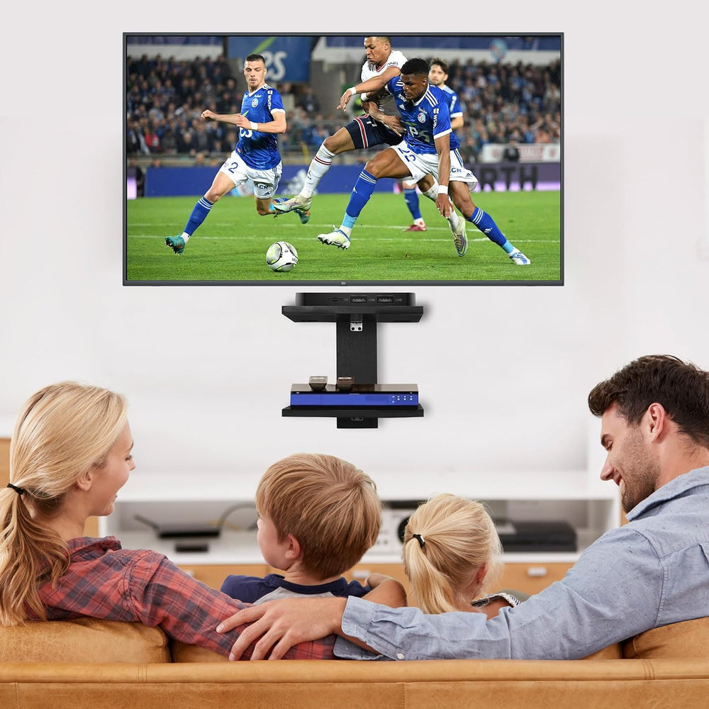 2‑Tier Floating Wall Mount TV Shelf for Projector & DVD Player,Black