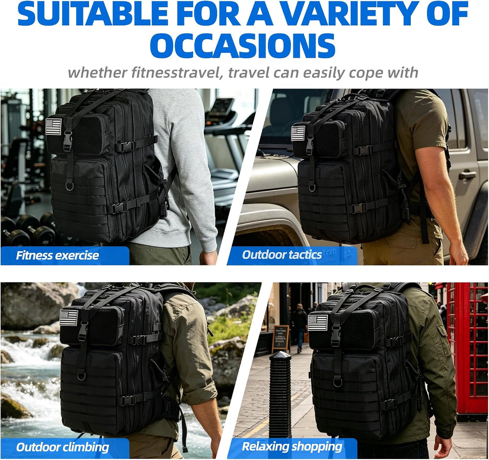 LUPU 45L Military Tactical Backpack for Men Women, MOLLE Army 3 Day Assault P...