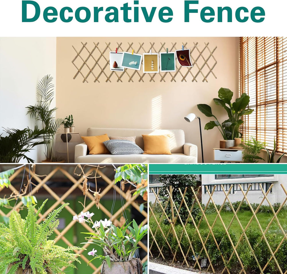 Bamboo Trellis 36x92 Inch, Expandable Fence 3ft by 8ft, Outside Lattice Fence...