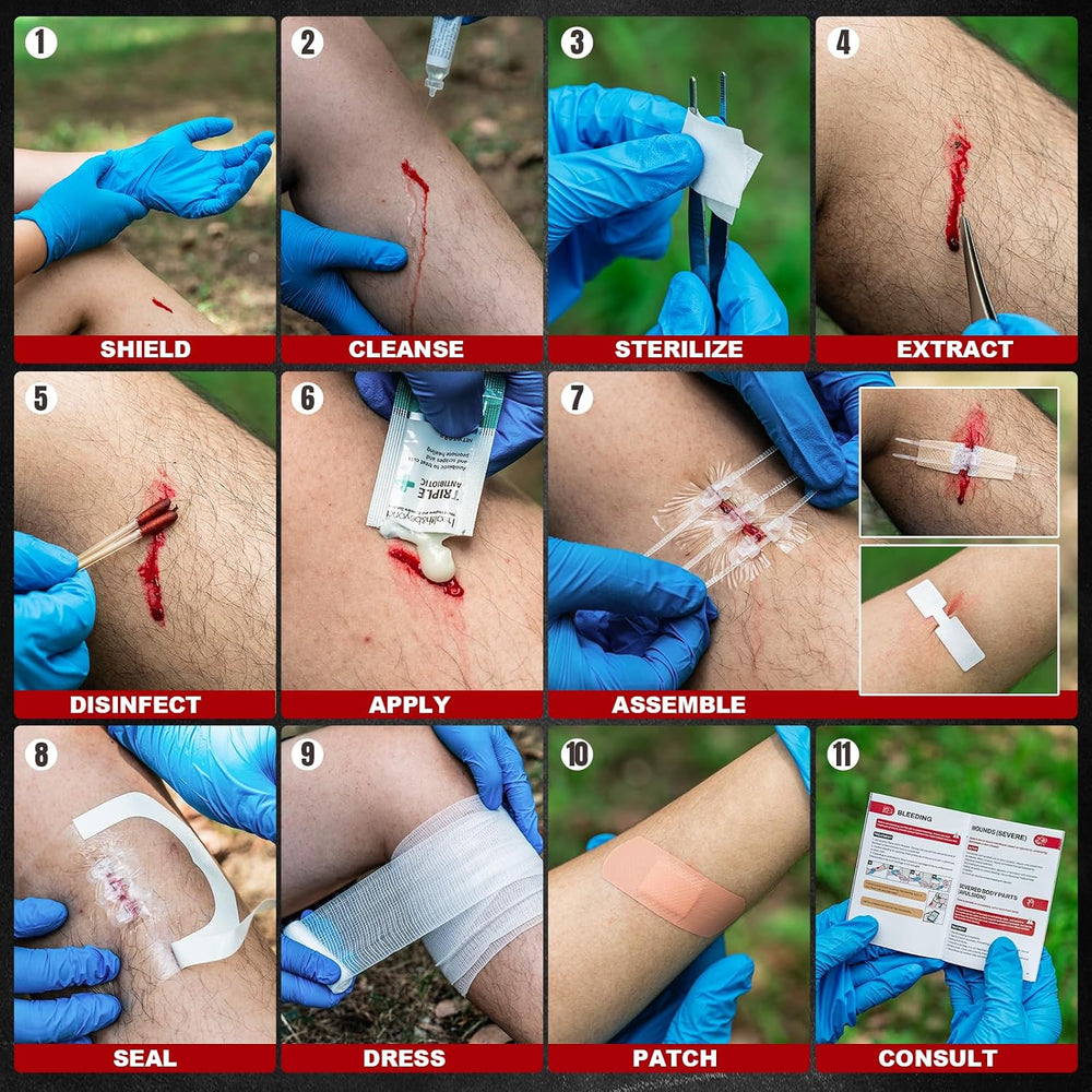 RHINO RESCUE Wound Closure Kit with 3 Types Butterfly Bandages