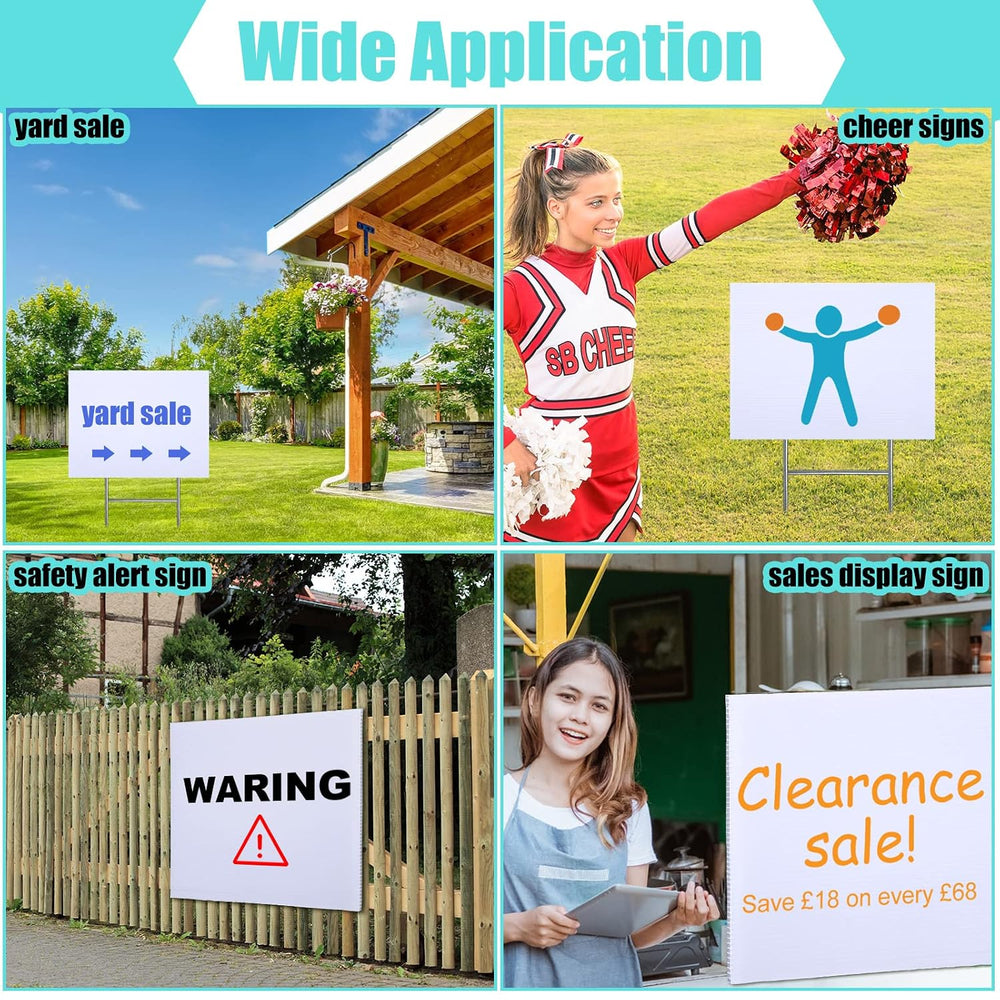 Capoda Pack Corrugated Plastic Board 4mm Yard Sign, 30 x 40 Inch, White, 10