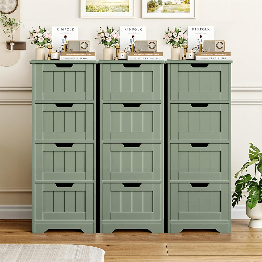 FOTOSOK Bathroom Storage Cabinet with 4 Drawers, Small Bathroom Cabinet
