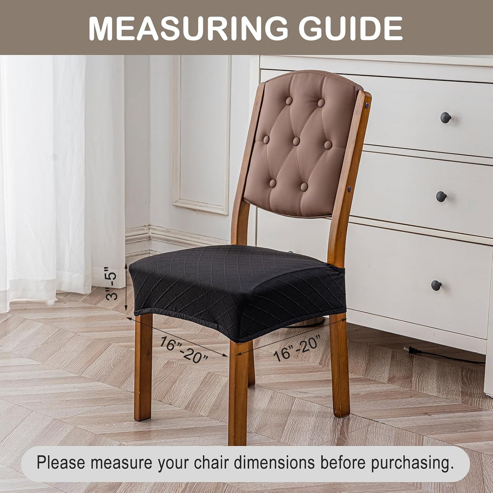 Genina Waterproof Chair Covers Set of 6,No Rear Covers,Black