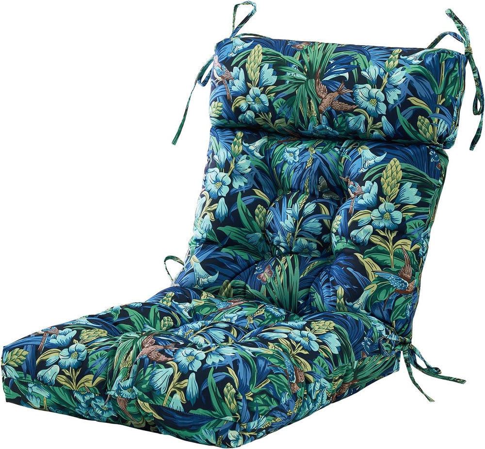 ARTPLAN 44x21 Outdoor High Back Adirondack Patio Cushion 4 Pack,Floral