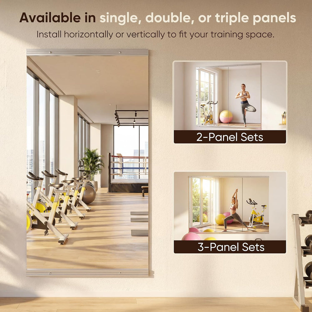 Antok Home Gym Mirror 60"x40" 2PCS, Wall‑Mounted Gym Mirror