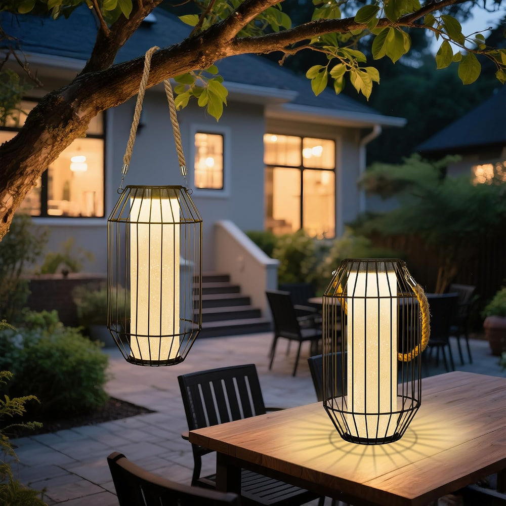 13.5" Large Decorative Metal Solar Outdoor Waterproof Lantern for Patio