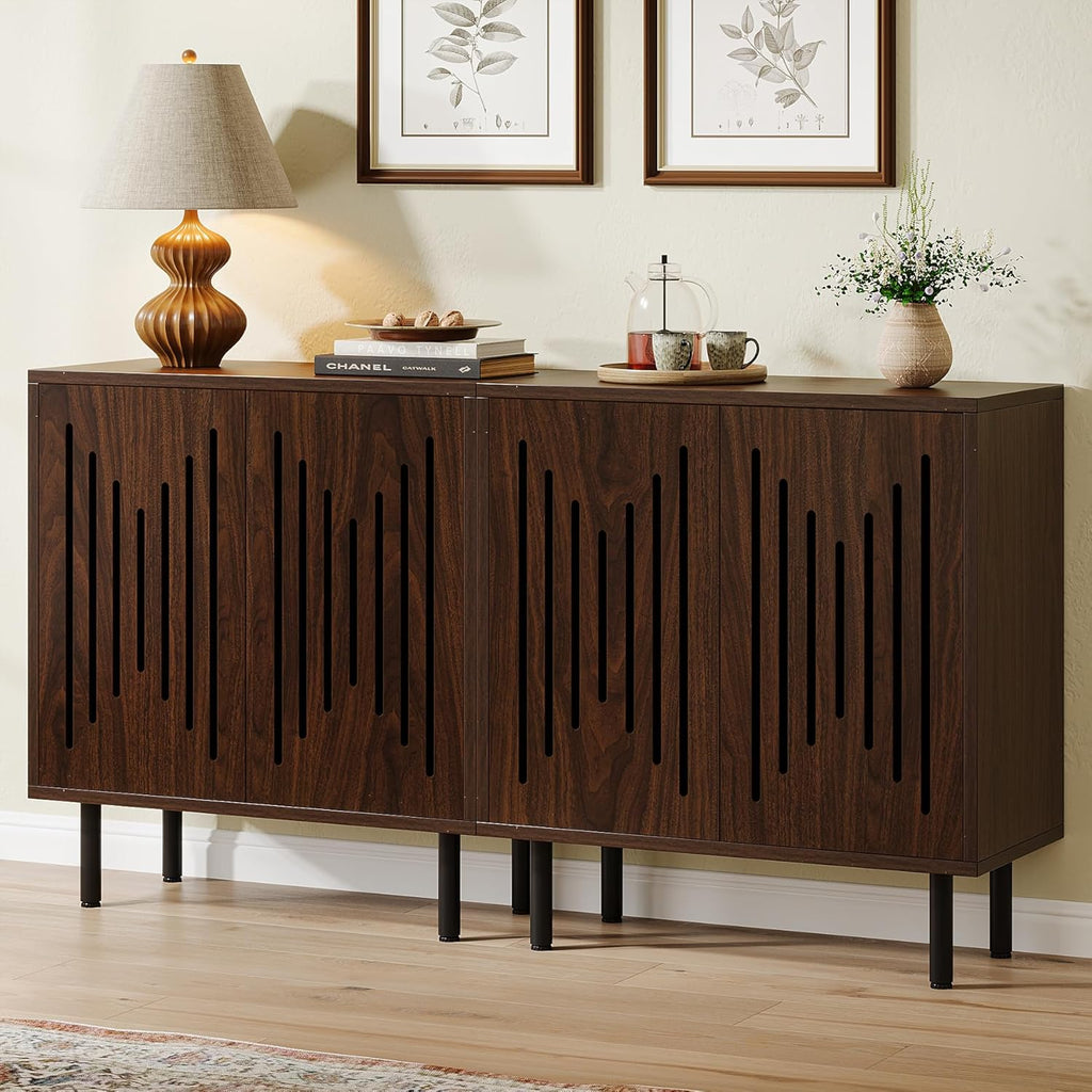 Tribesigns Set of 2 Sideboard Buffet with Storage, 59" Sideboard Cabinet
