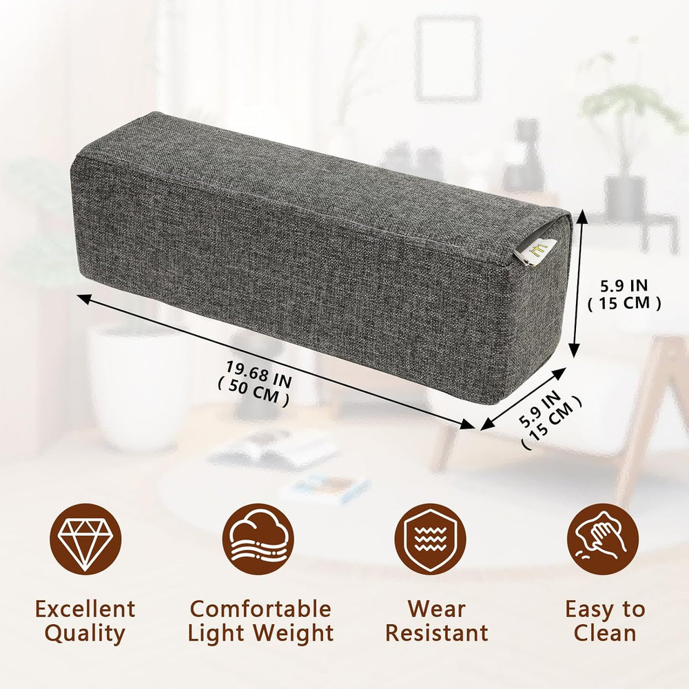 2 Pack Couch Arm Rest Pillow, 6''x6''x20'' Linen Cove...