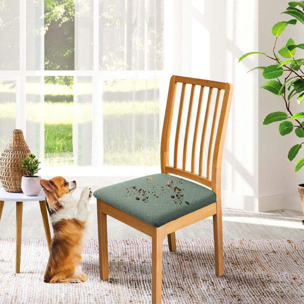 CALBODE 5Pcs Waterproof Seat Cover Set for Dining Chair & Bench,Sage Green