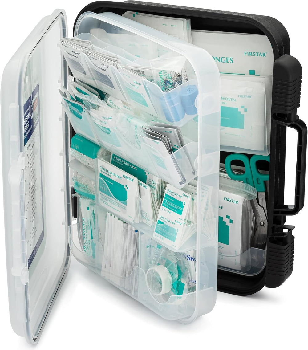 Large First Aid Kit Cabinet, Wall Mountable & Portable, OSHA Compliant