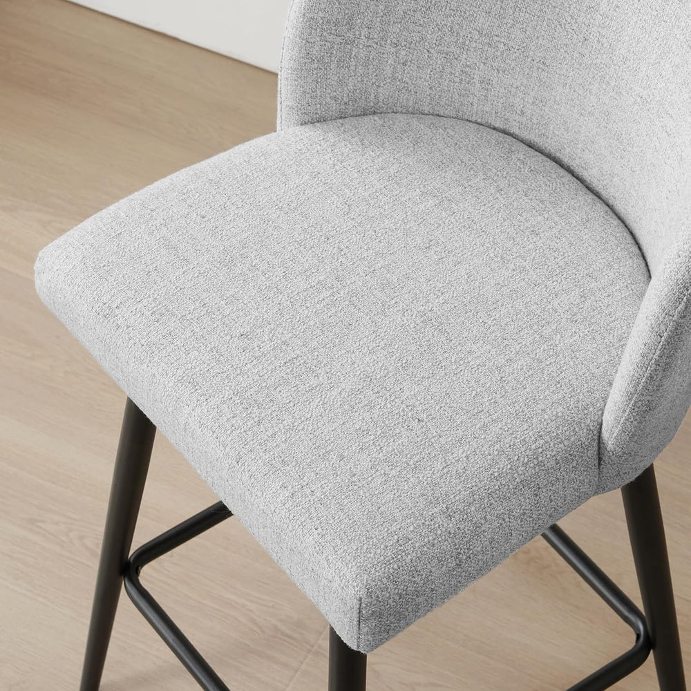 Watson & Whitely Counter Height Bar Stools Set of 3, Fabric in White