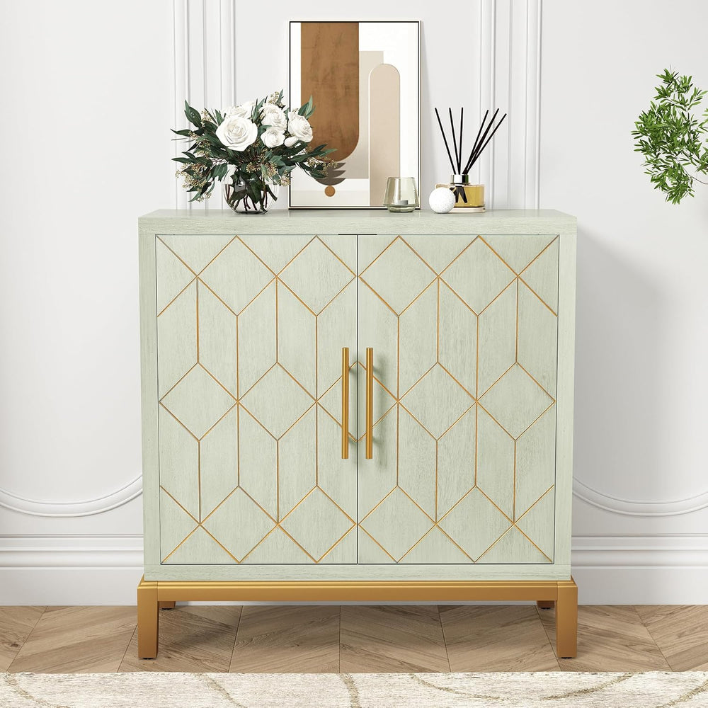 ARTPOWER Accent Cabinet with Doors, Modern Storage Cabinet, Green