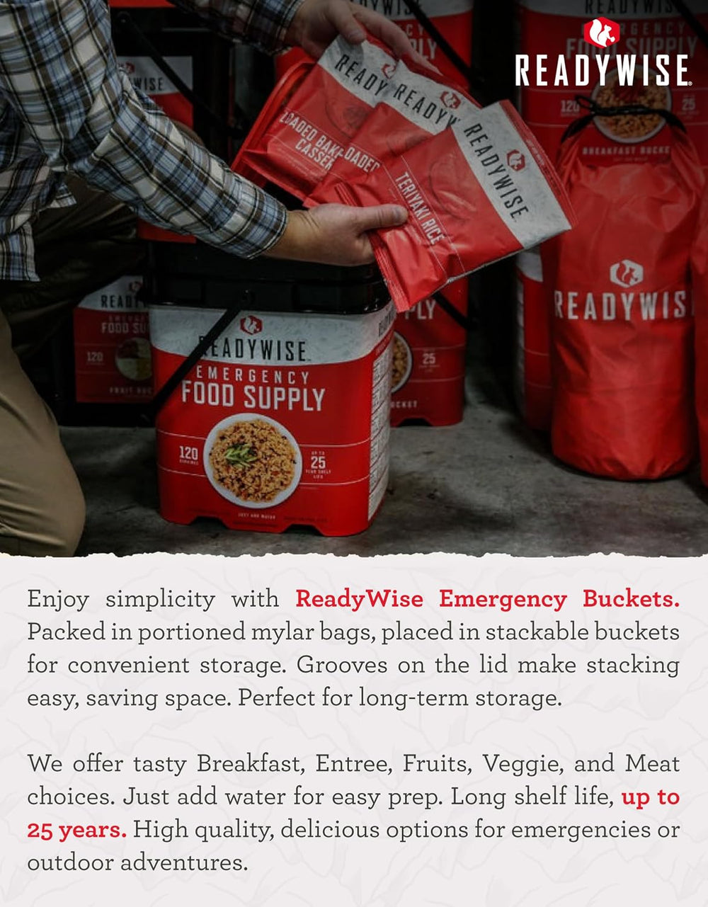 READYWISE Emergency Food Supply Survival Bucket, 132 Servings