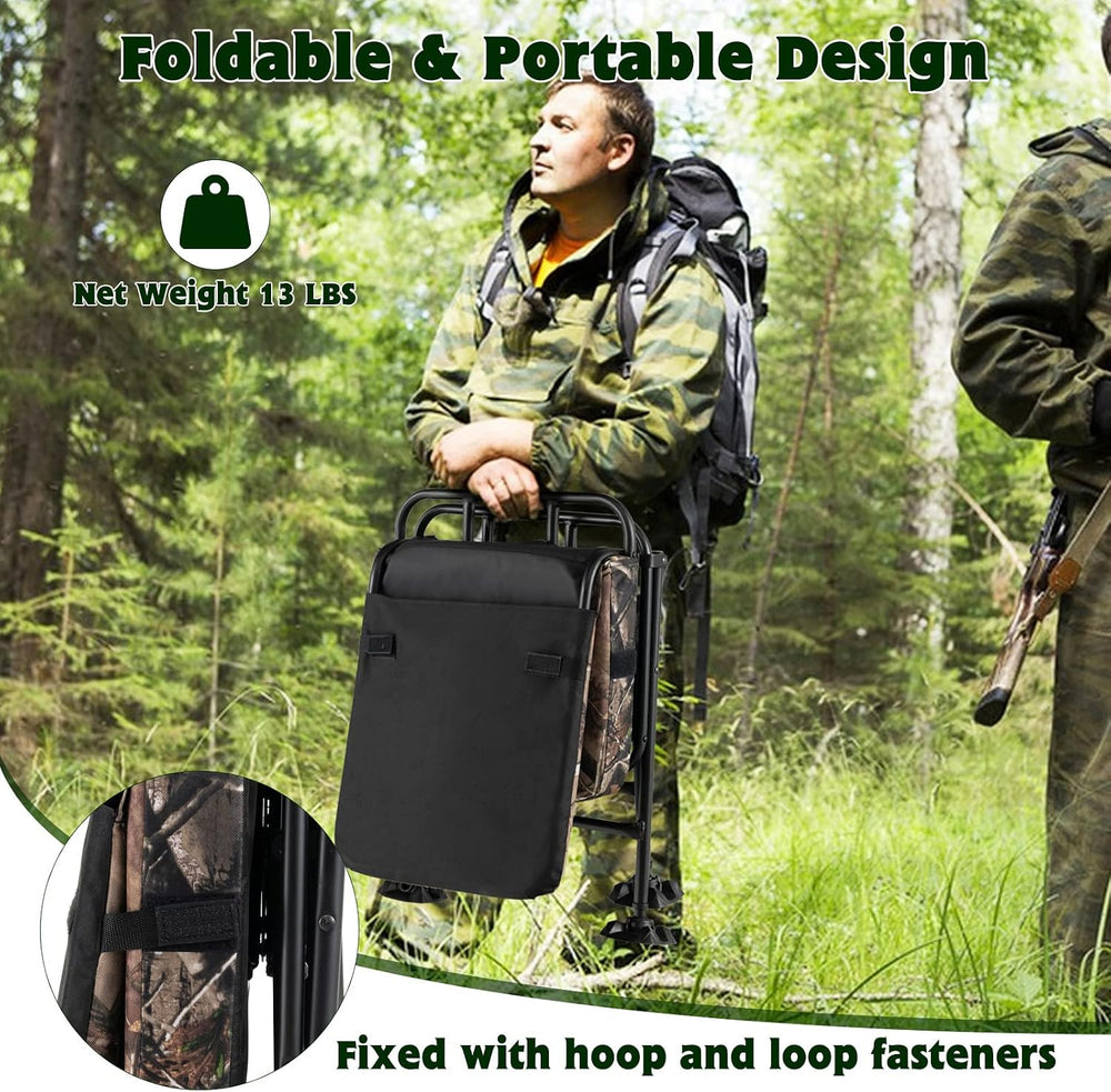 GYMAX Hunting Chair, 360 Degree Swivel Hunting Blind Chair w/ 3’‘ Oversized D...