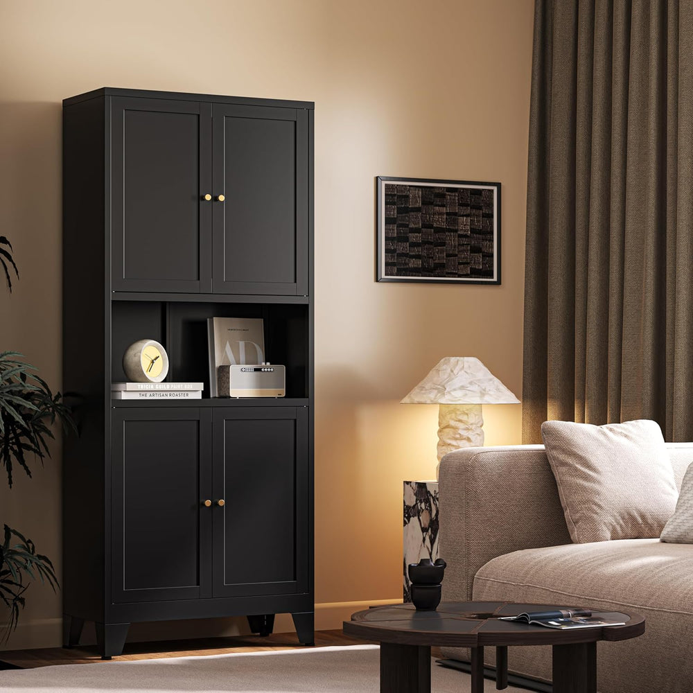 69" H Kitchen Pantry Cabinet with Countertop,Kitchen Hutch Cabinet with ...