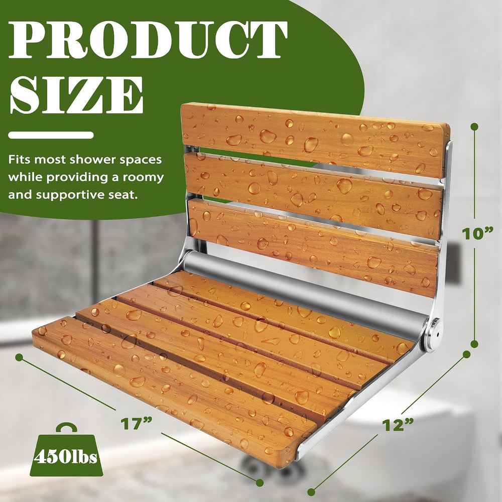 Folding Shower Seat Teak, Folding Shower Seat Wall Mounted, Foldable Shower C...