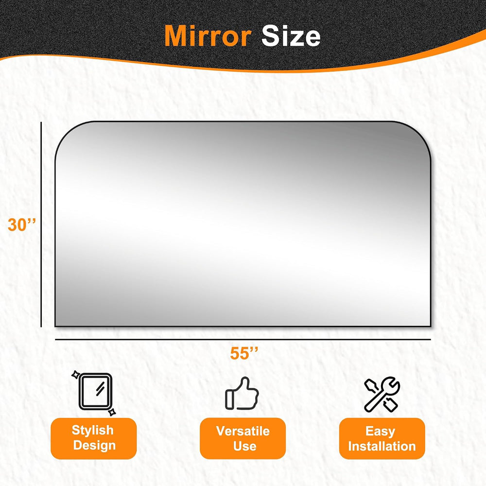 Delma 30"x55" Black Metal Framed Bathroom Mirror for Over Sink