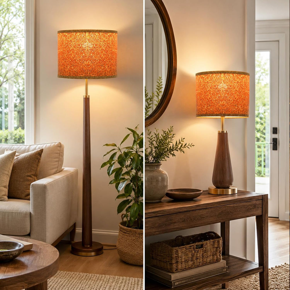 13x10 Inch Drum Lamp Shades set of 2, Replacement Shades with Harp & Fini...