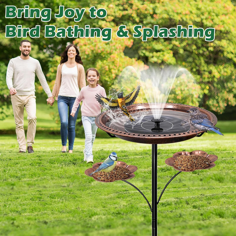 Bird Bath for Outside,Birdbaths with 2 Detachable Flower Feeders