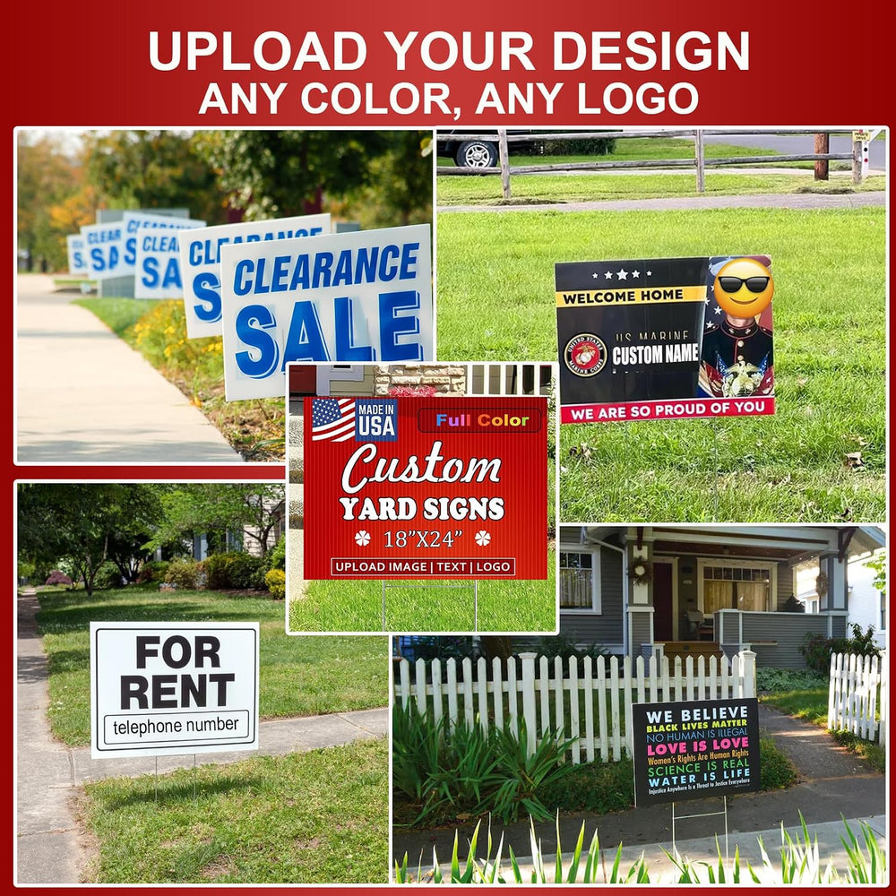 24"X18"Pack of 4,Custom Yard Signs | Double Sided,4mm Weatherproof ...