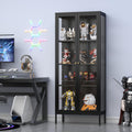UNICOLY Glass Display Cabinet 4-Tier, Display Cabinet with Glass Doors