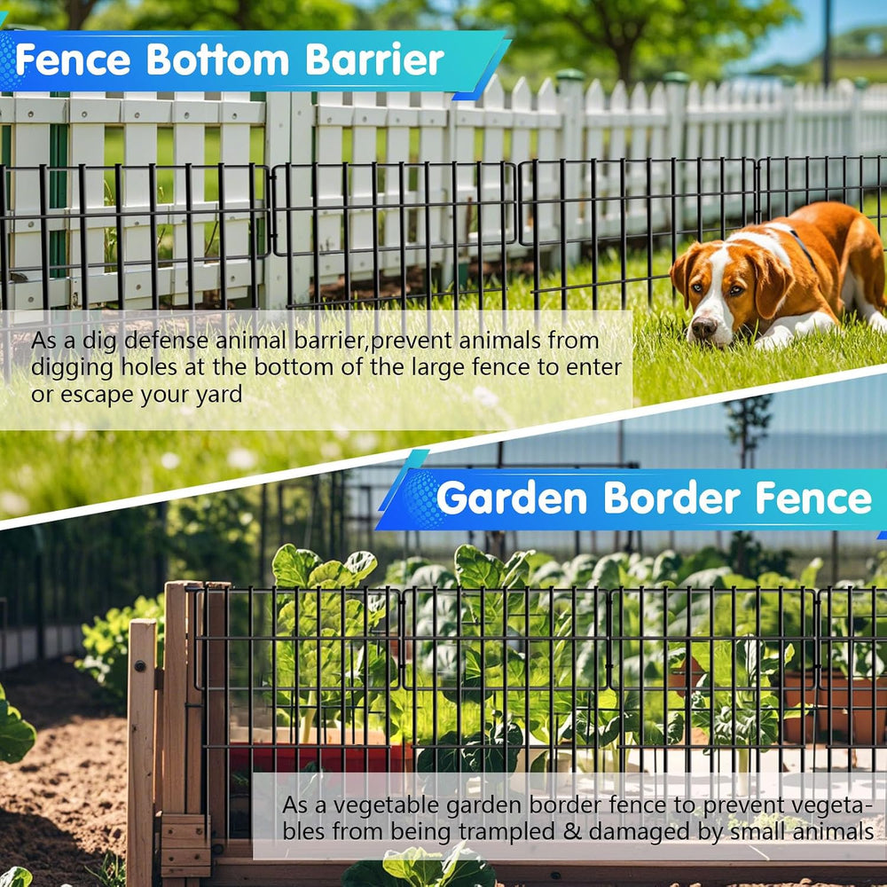 26 Panels No Dig Fence, 28ft(L) x 17in(H) Dog Digging Fencing Barrier, 1.2in ...