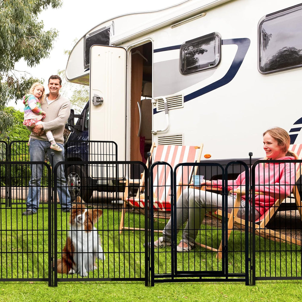 Getlay Garden Fencing 40 inch High, 8 Panels Total 17.7 Ft(L), Gate 17.7 Inch...