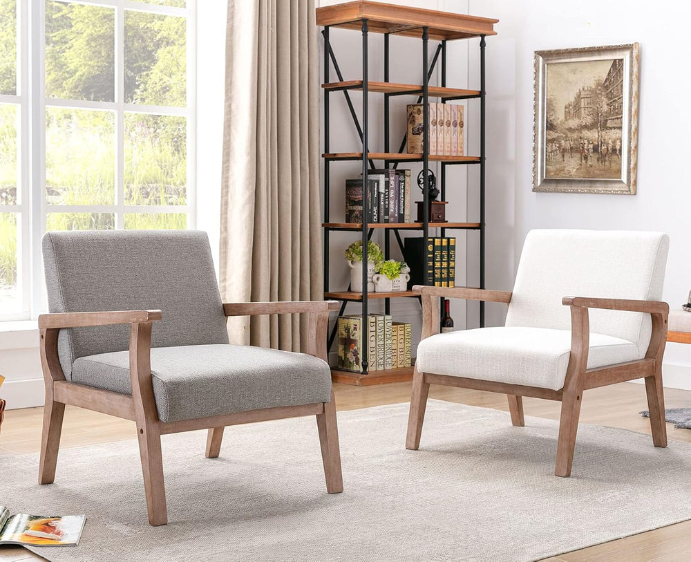 VESCASA 23.2" W Accent Chair with Arms, Comfy Farmhouse Side Chair with ...