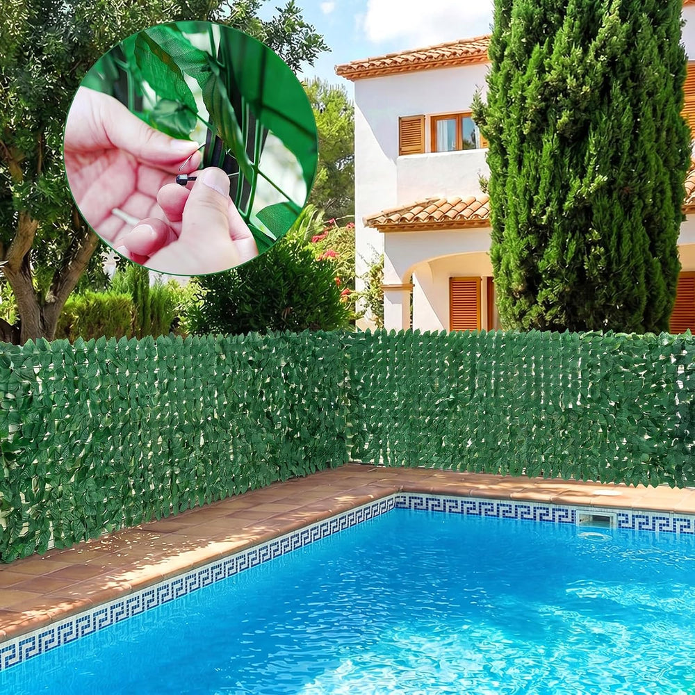 4PCS Artificial Ivy Fence Privacy Screen,40 x 120 Inch UV-Anti Artificial Fak...
