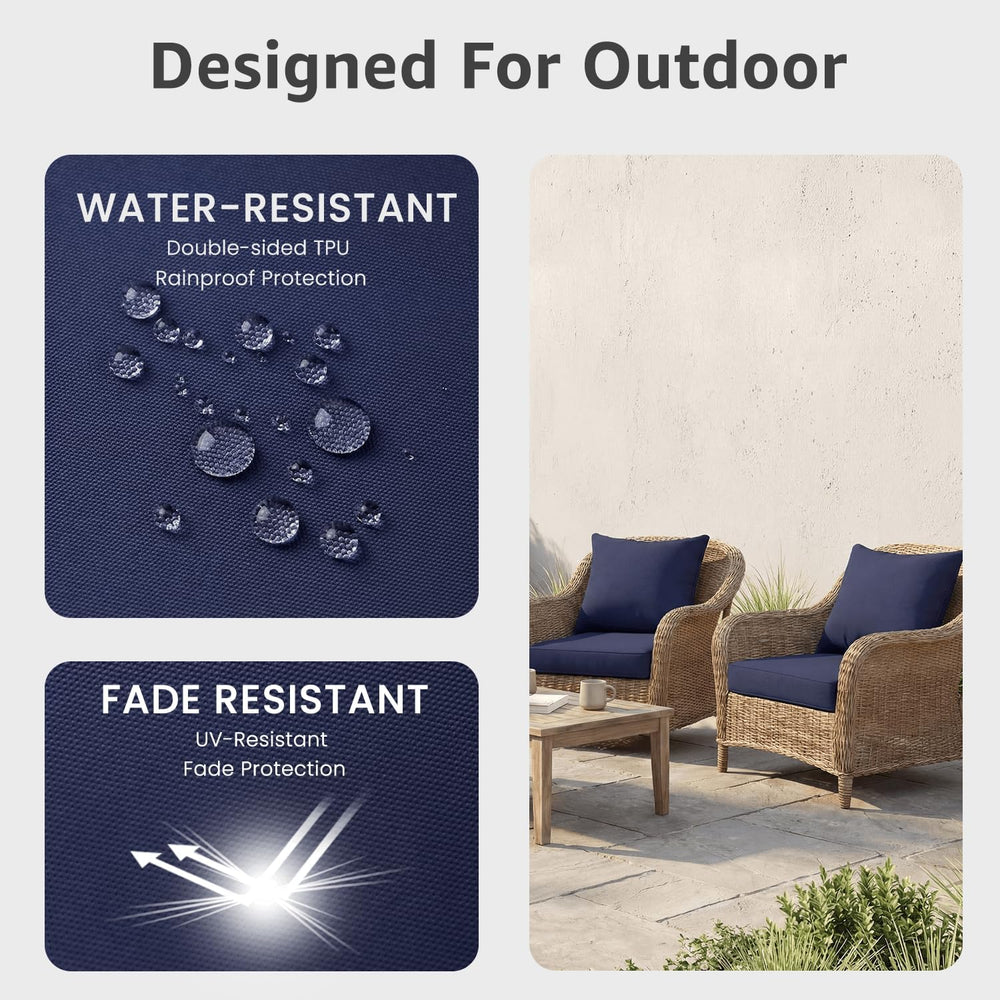 PatioGlow Outdoor Seat Cushion Set, 22" x 22" x 3.5", Set of 2...