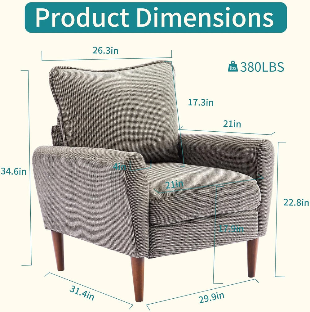 OLIXIS Comfy Accent Chair for Living Room Bedroom Waiting Room, Iron Gray
