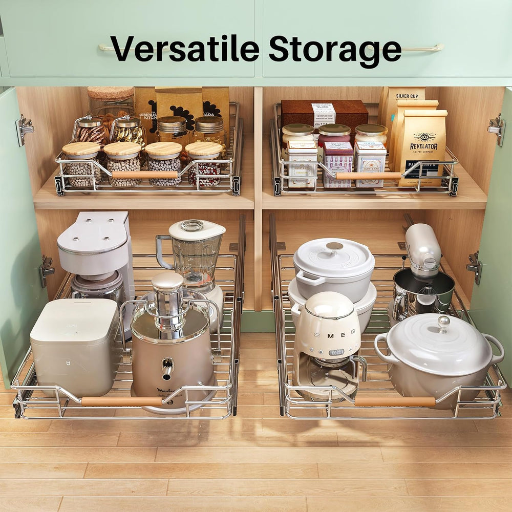 Pull out Cabinet Organizer, 15"W X 21"D, Heavy Duty Smooth Sliding ...