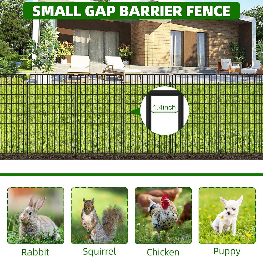 10 Panels Garden Fencing Animal Barrier, 48 in(H) X 24 Ft(L) Dog Fence Outdoo...