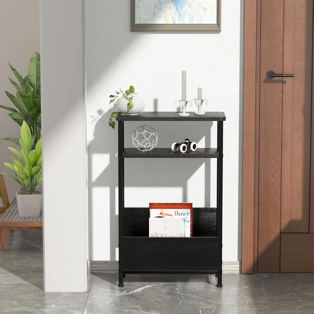 THUMEYE 7.1" Narrow Side Table for Small Spaces, 3 Tier Small End Table ...