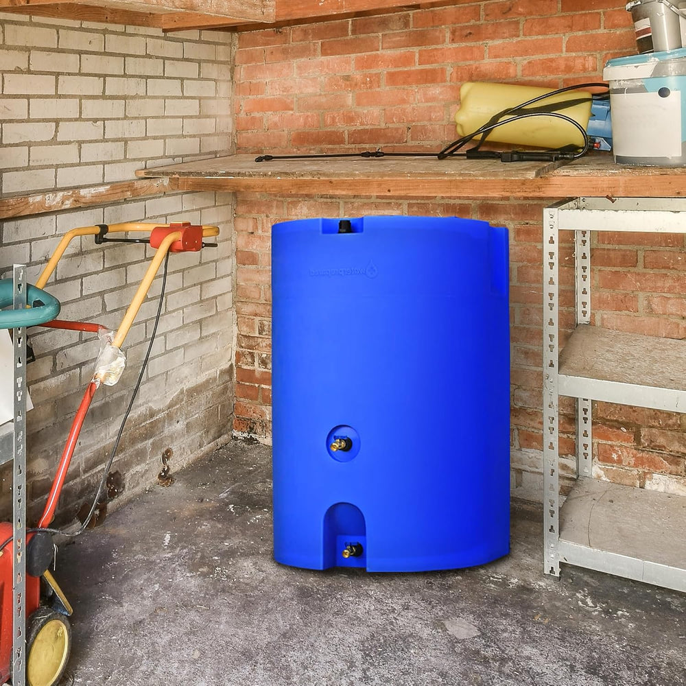 WaterPrepared 160 Gallon Stackable Utility Water Tank, Blue, 2 Pack