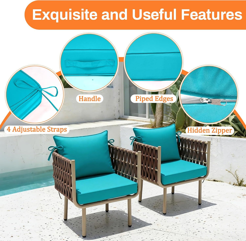 22X24-2set,Outdoor Chair Cushions, 30D High-Density Foam Patio Chair Cushions...
