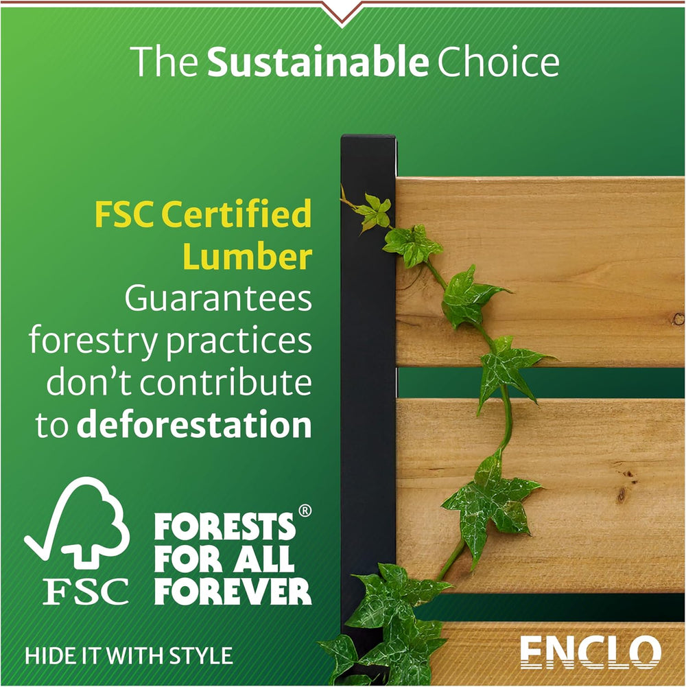 Enclo Fairmont Privacy Screen, Cedar Wood DIY No Dig Kit