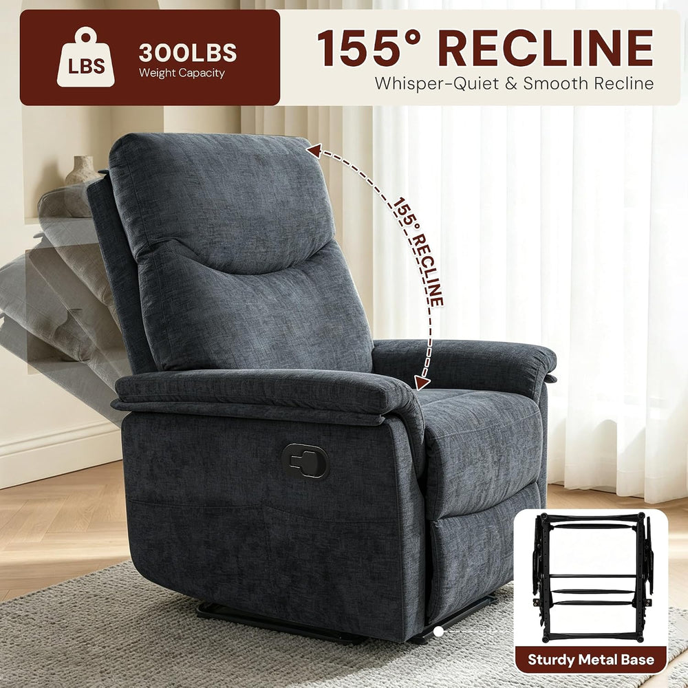 Korser Recliner Chair, Living Room Chairs for Adults, Small Recliners for Sma...